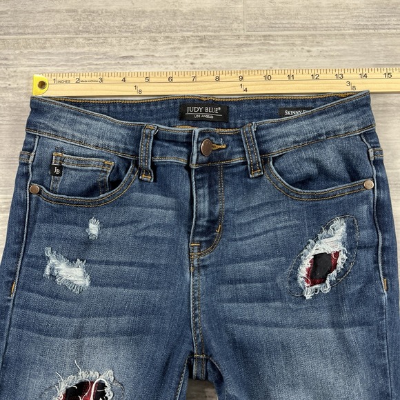 Judy Blue Pull on Skinny Jeans Women's 7/28 Blue Stretch Denim‎ High Rise USA - Picture 4 of 10